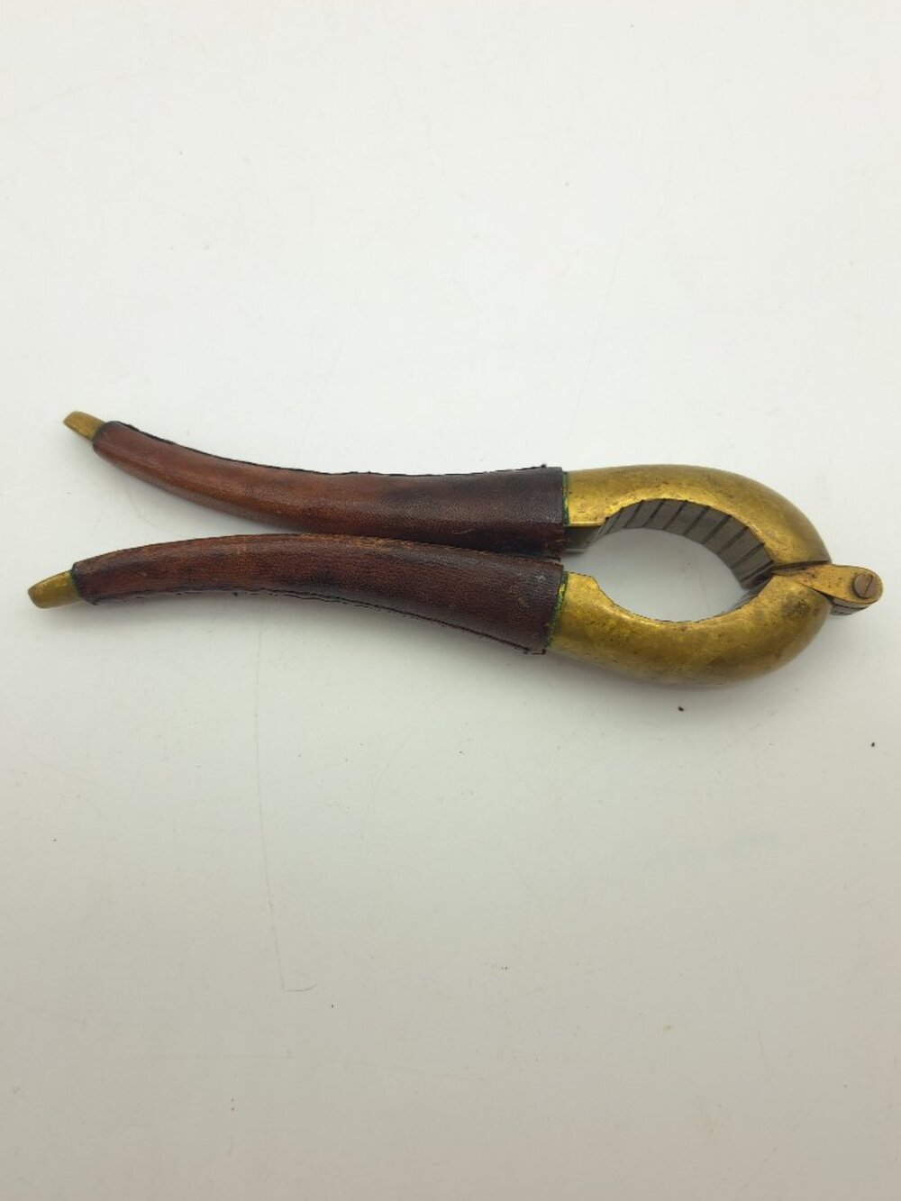 Vintage Brass & Leather Nutcracker